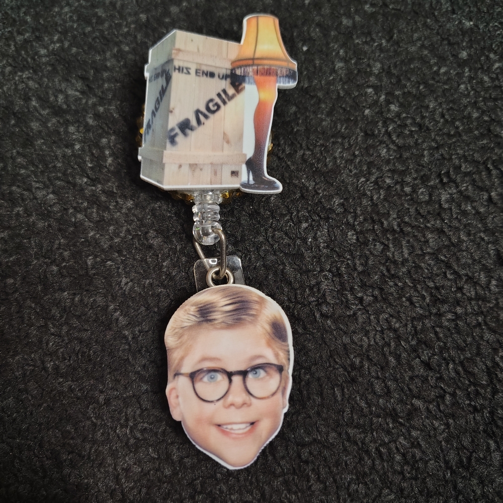A Christmas Story Retractable Badge Reel Cute Holiday Badge Work Id Id Holder